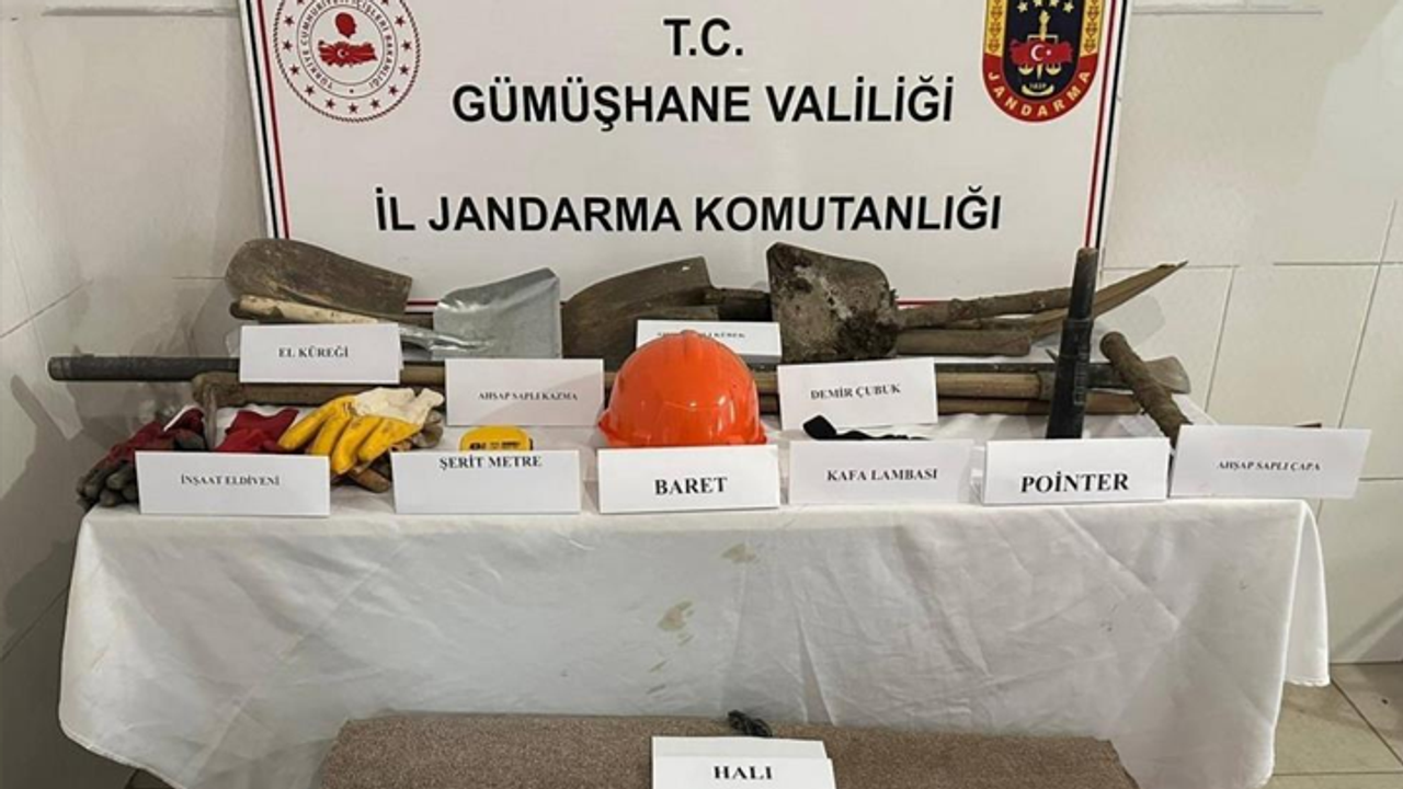 Gümüşhane’de kaçak kazı yapan 4 kişi yakalandı