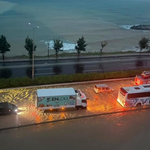 Giresun'da sağanak yağış Karadeniz Sahil Yolu'nu suyla doldurdu