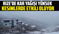 Rize’nin yüksek kesimlerinde kar yağışı etkili oluyor.