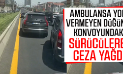 Ambulansa yol vermeyen düğün konvoyundaki sürücülere ceza yağdı