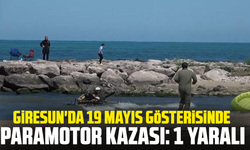 Giresun'da 19 Mayıs gösterisinde paramotor kazası: 1 yaralı