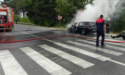 Ordu’da seyir halindeki otomobilde yangın çıktı