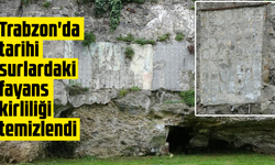 Trabzon'da tarihi surlardaki fayans kirliliği temizlendi