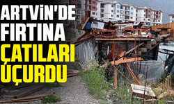 Artvin'de fırtına çatıları uçurdu