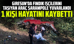 Giresun’da fındık işçilerini taşıyan araç şarampole yuvarlandı: 1 ölü, 9 yaralı