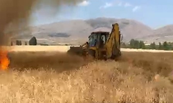 Gümüşhane’nin Kelkit ilçesinde anız yangını