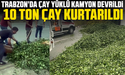 Trabzon’da Çay Yüklü Kamyon Devrildi: 10 Ton Çay Kurtarıldı