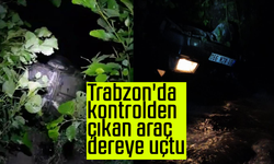 Trabzon Araklı'da araç dereye uçtu!