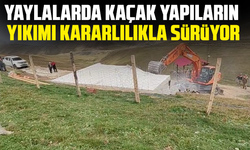 Yaylalarda kaçak yapıların yıkımı kararlılıkla sürüyor