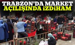 Trabzon'da market açılışında izdiham