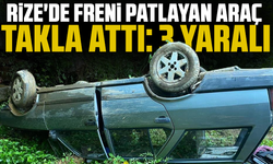 Rize'de freni patlayan Tofaş takla attı: 3 yaralı