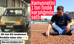 Kamyonetini 1 ton fındık karşılığında sattı