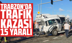 Trabzon'da trafik kazası: 15 yaralı