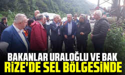 Bakanlar Uraloğlu ve Bak Rize'de sel bölgesinde