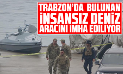 Trabzon’da  bulunan insansız deniz aracını imha ediliyor