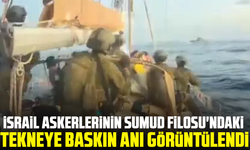 İsrail askerlerinin Sumud Filosu'ndaki tekneye baskın anı görüntülendi