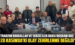 Trabzon Bakkallar ve Sebzeciler Odası Başkanı Baş: “20 Kasım’daki olay zehirlenme değildi”