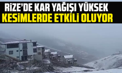 Rize’nin yüksek kesimlerinde kar yağışı etkili oluyor.