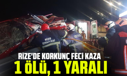 Rize'de Korkunç feci Kaza: 1 ölü, 1 yaralı