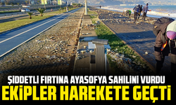 Şiddetli Fırtına Ayasofya Sahilini Vurdu, Ekipler Harekete Geçti