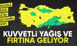 Meteoroloji'den İstanbul dahil 63 ile sarı kodlu fırtına ve yağış uyarısı