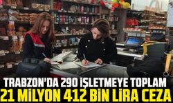 Trabzon'da 290 işletmeye toplam 21 milyon 412 bin lira ceza<