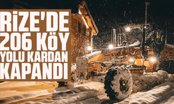 Rize'de 206 Köy Yolu Kardan Kapandı
