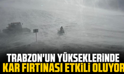 Trabzon'un yükseklerinde kar fırtınası etkili oluyor