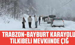Trabzon-Bayburt karayolu Tilkibeli mevkiinde çığ