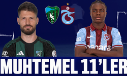 Kocaelispor - Trabzonspor muhtemel 11'ler