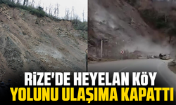 Rize'de heyelan köy yolunu ulaşıma kapattı