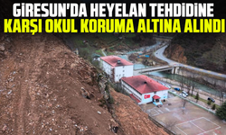 Giresun'da heyelan tehdidine karşı okul koruma altına alındı