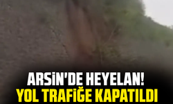 Arsin'de heyelan! Yol trafiğe kapatıldı