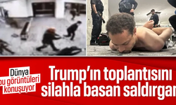 Trump paylaştı: Silahlı saldırganın salona girdiği anlar
