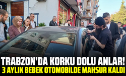 Trabzon’da Korku Dolu Anlar! 3 Aylık Bebek Otomobilde Mahsur Kaldı