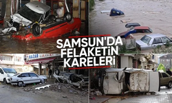 Samsun'daki selde can pazarı yaşandı: Aracın üzerinde hayata tutundu