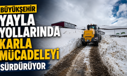 Büyükşehir Yayla Yollarında Karla Mücadeleyi Sürdürüyor