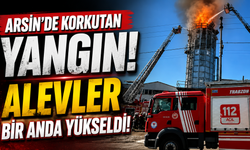 Arsin'de korkutan yangın! Alevler bir anda yükseldi