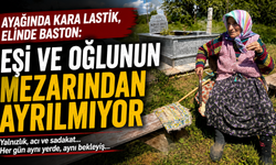Ayağında kara lastik, elinde baston: Eşi ve oğlunun mezarından ayrılmıyor