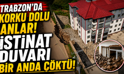 Trabzon'da Korku Dolu Anlar! İstinat Duvarı Bir Anda Çöktü