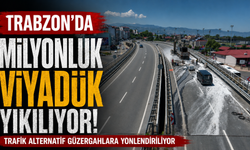 Trabzon'da milyonluk viyadük yıkılıyor