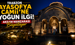 Trabzon Ayasofya Camii'ne yoğun ilgi! Akşam manzarası büyülüyor