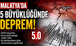 Malatya'da 5 büyüklüğünde deprem