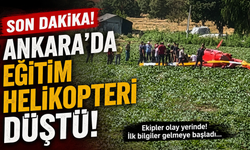 Ankara'da eğitim helikopteri düştü