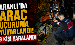 Araklı’da araç uçuruma yuvarlandı! 8 kişi yaralandı