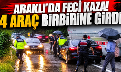 Araklı’da feci kaza! 4 araç birbirine girdi