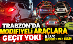 Trabzon’da modifiyeli araçlara geçit yok! 6 araç trafikten men edildi