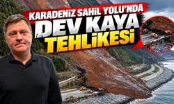 Karadeniz Sahil Yolu’nda dev kaya tehlikesi