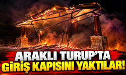 Araklı Turup Mesire Alanı’nın giriş kapısını yaktılar