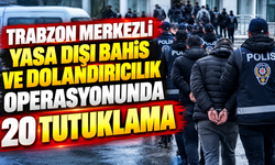 Trabzon merkezli yasa dışı bahis ve dolandırıcılık operasyonunda 20 tutuklama